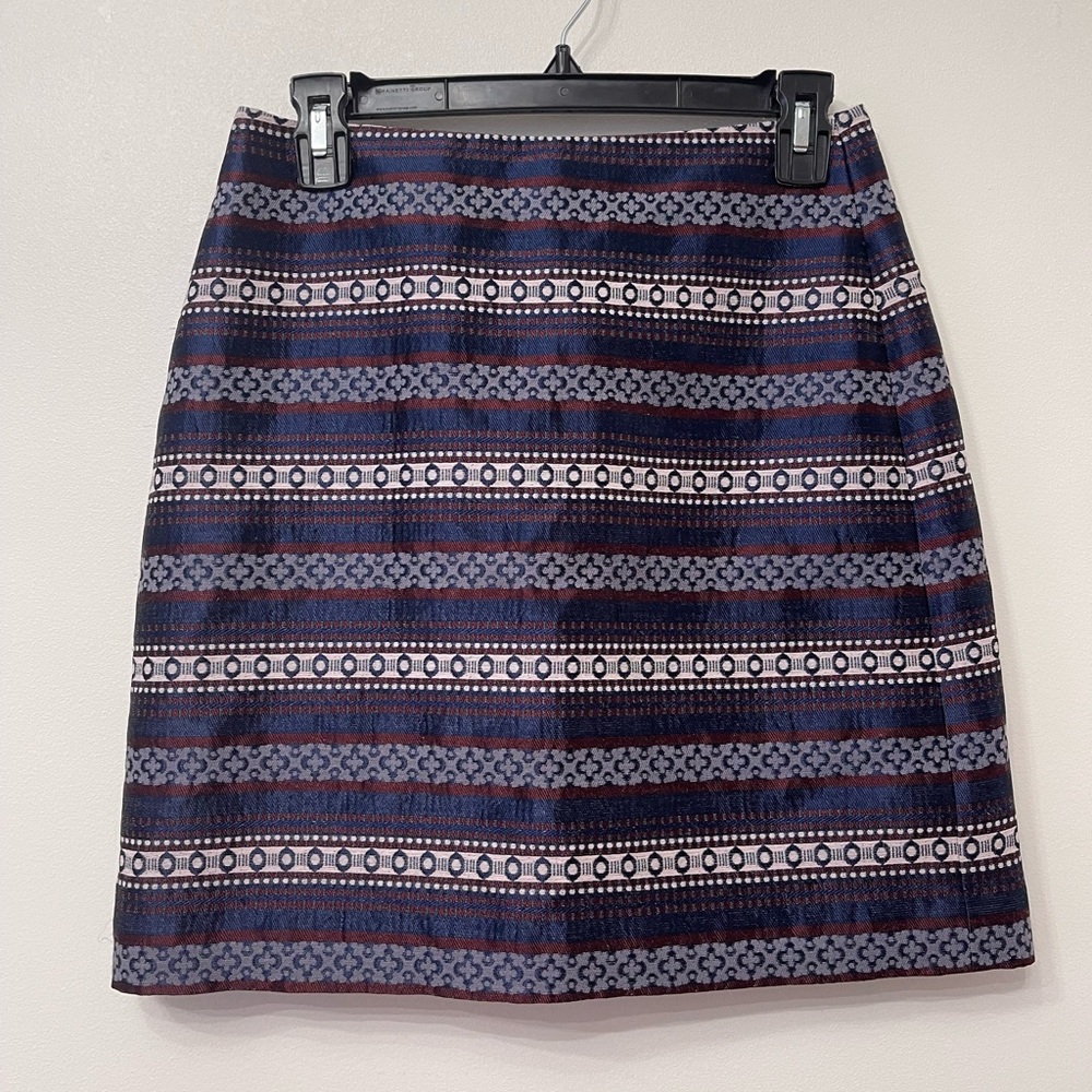 Loft Metallic Striped Pencil Skirt